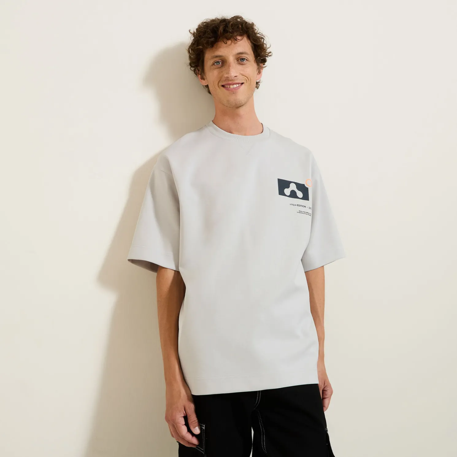 Oversized t-shirt met ronde hals en print