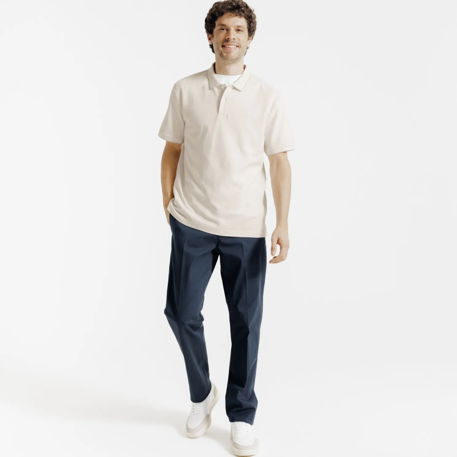 Polo in piquékatoen met korte mouwen