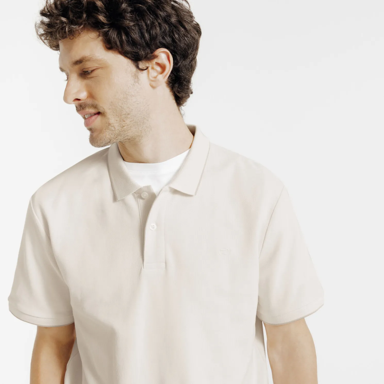 Polo in piquékatoen met korte mouwen