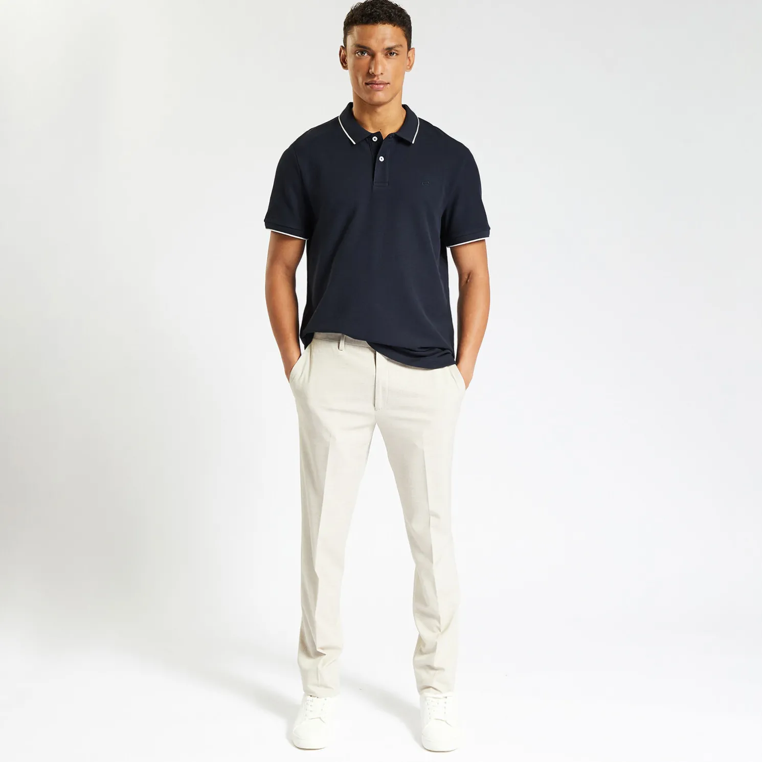 Polo in piquékatoen met korte mouwen