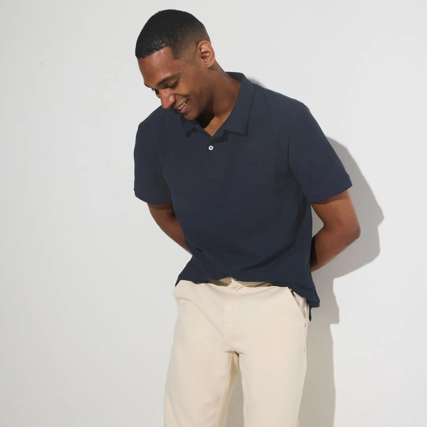 Polo in piquékatoen met korte mouwen 