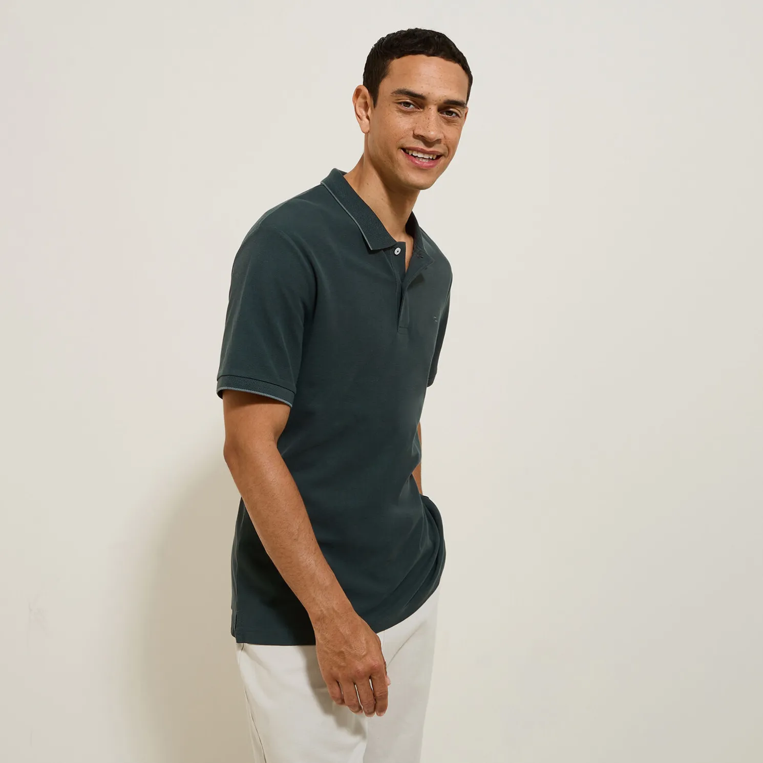 Polo in piquékatoen met korte mouwen