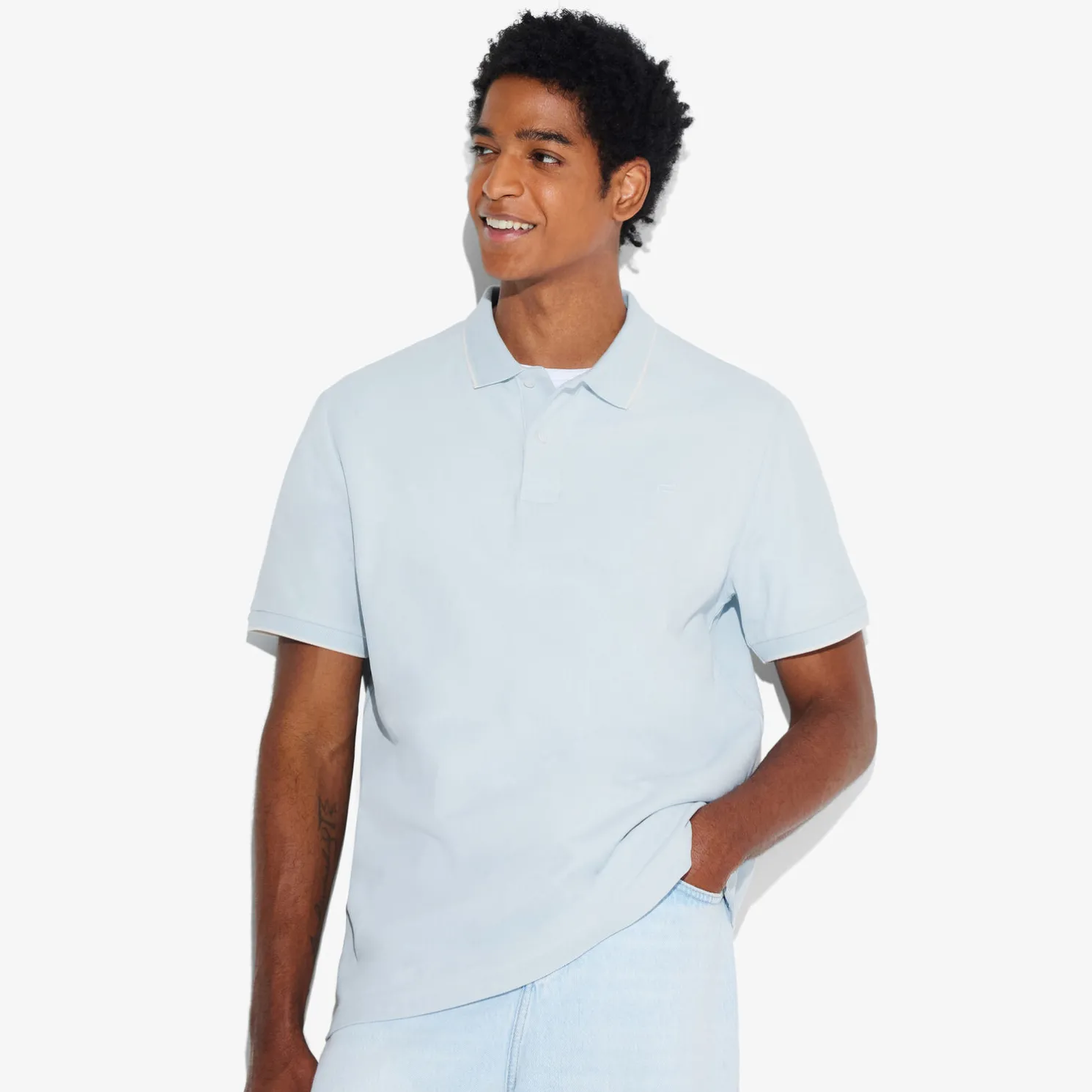 Polo in piquékatoen met korte mouwen