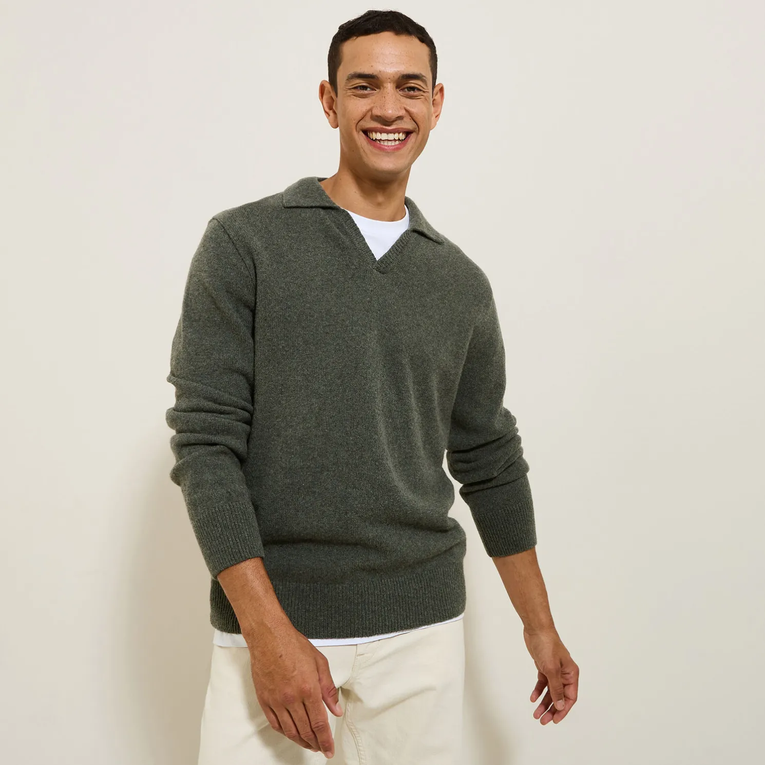 Polo in tricot met resortkraag