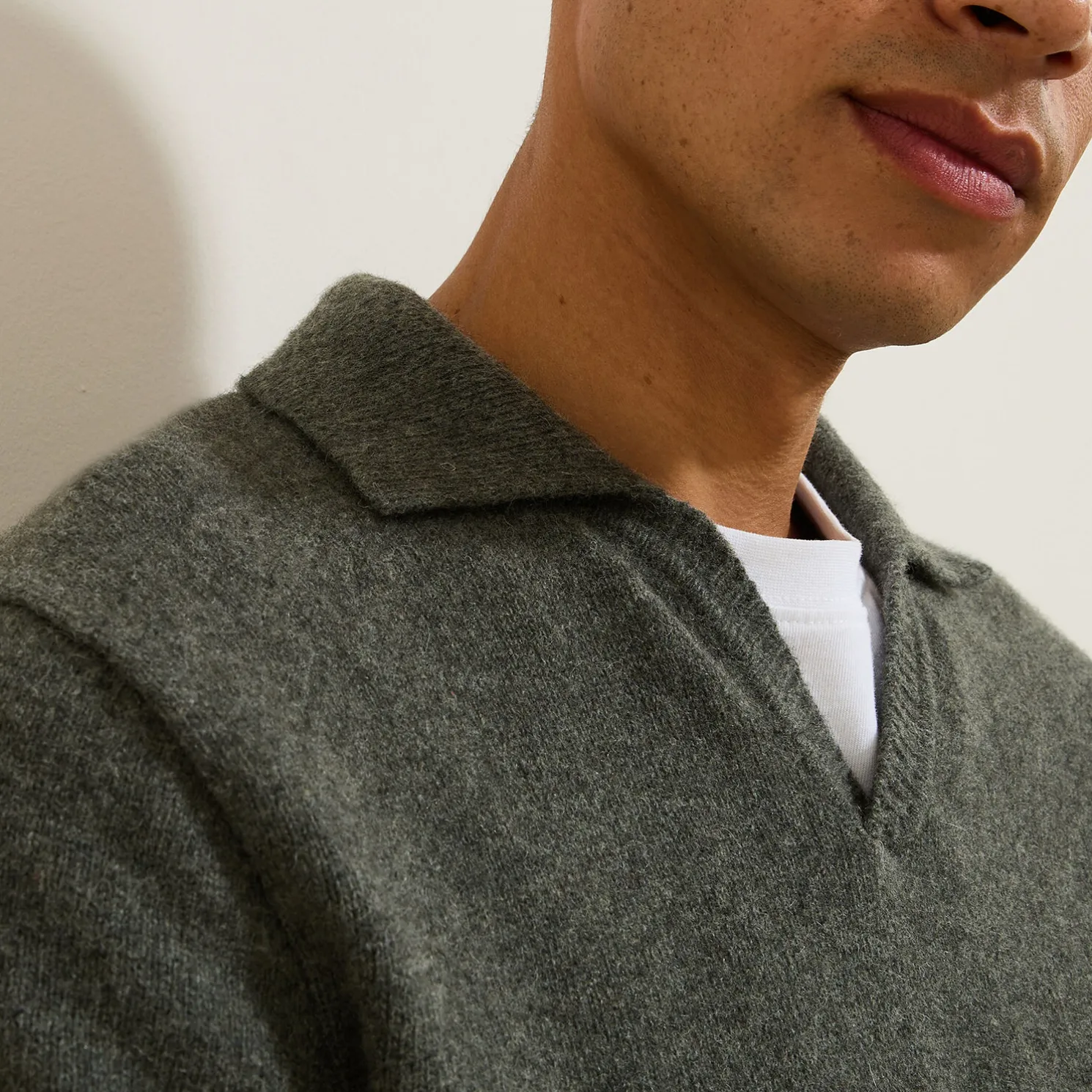 Polo in tricot met resortkraag