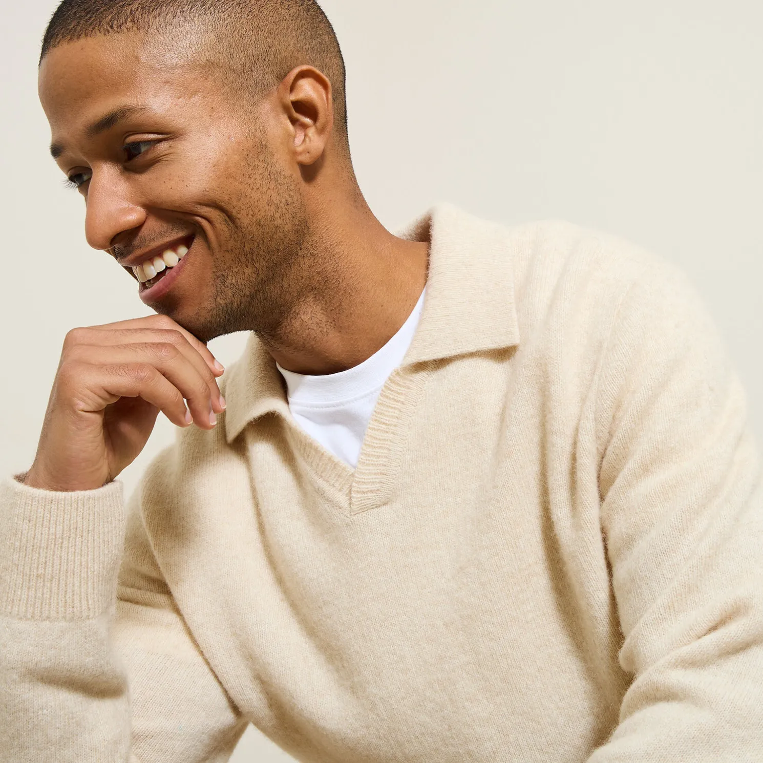 Polo in tricot met resortkraag