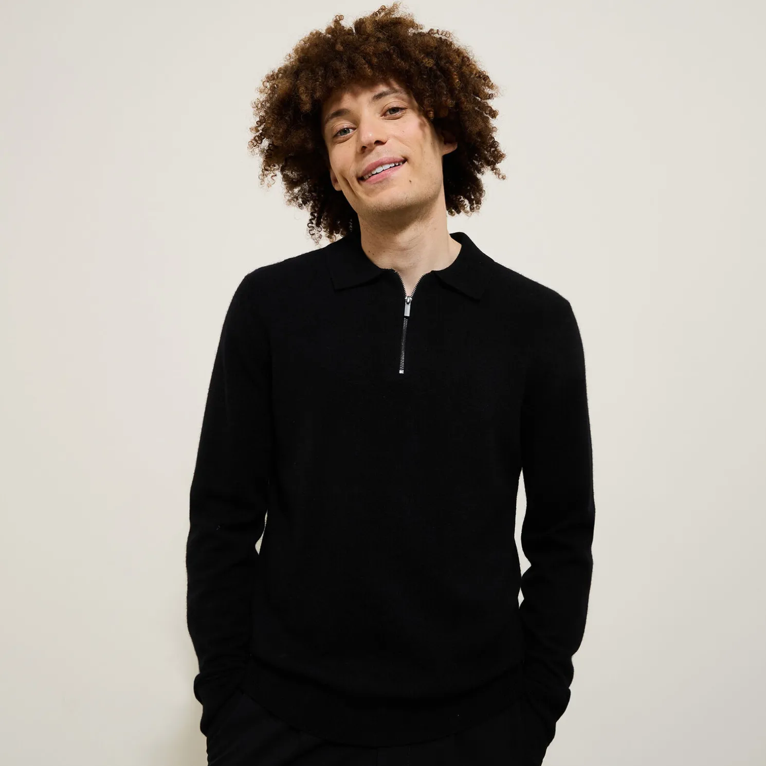 Polo in tricot met ritskraag