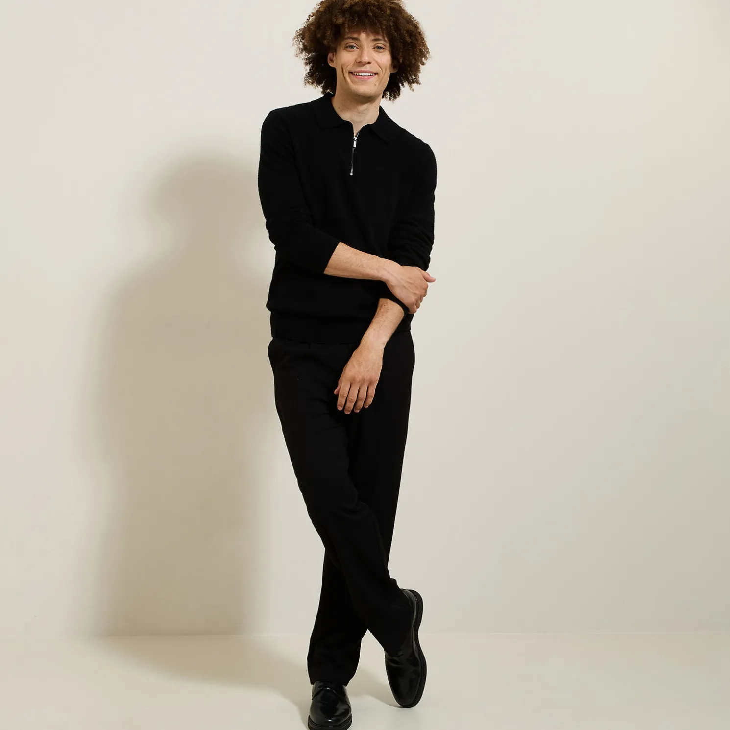 Polo in tricot met ritskraag