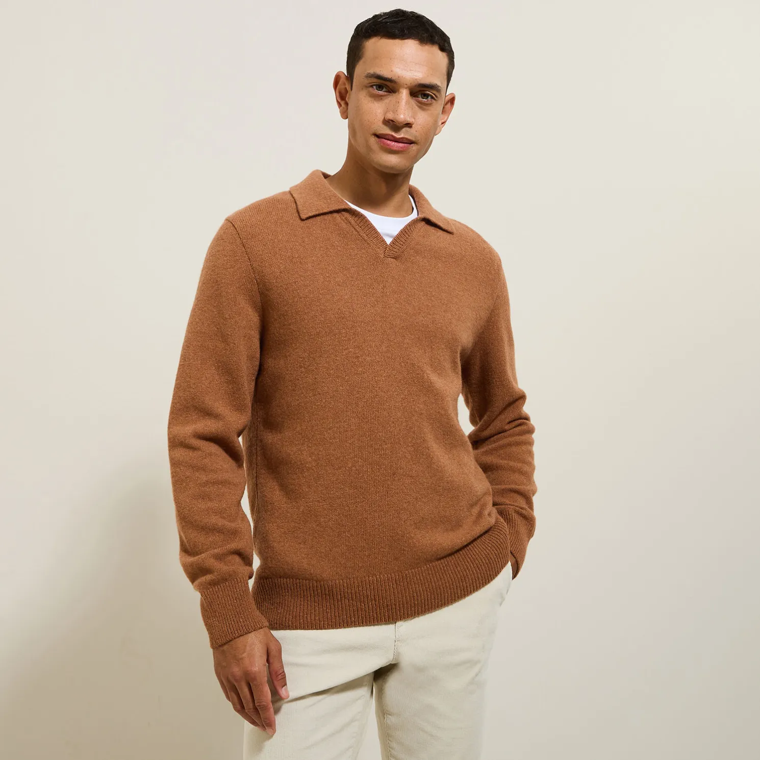 Polo in tricot met resortkraag