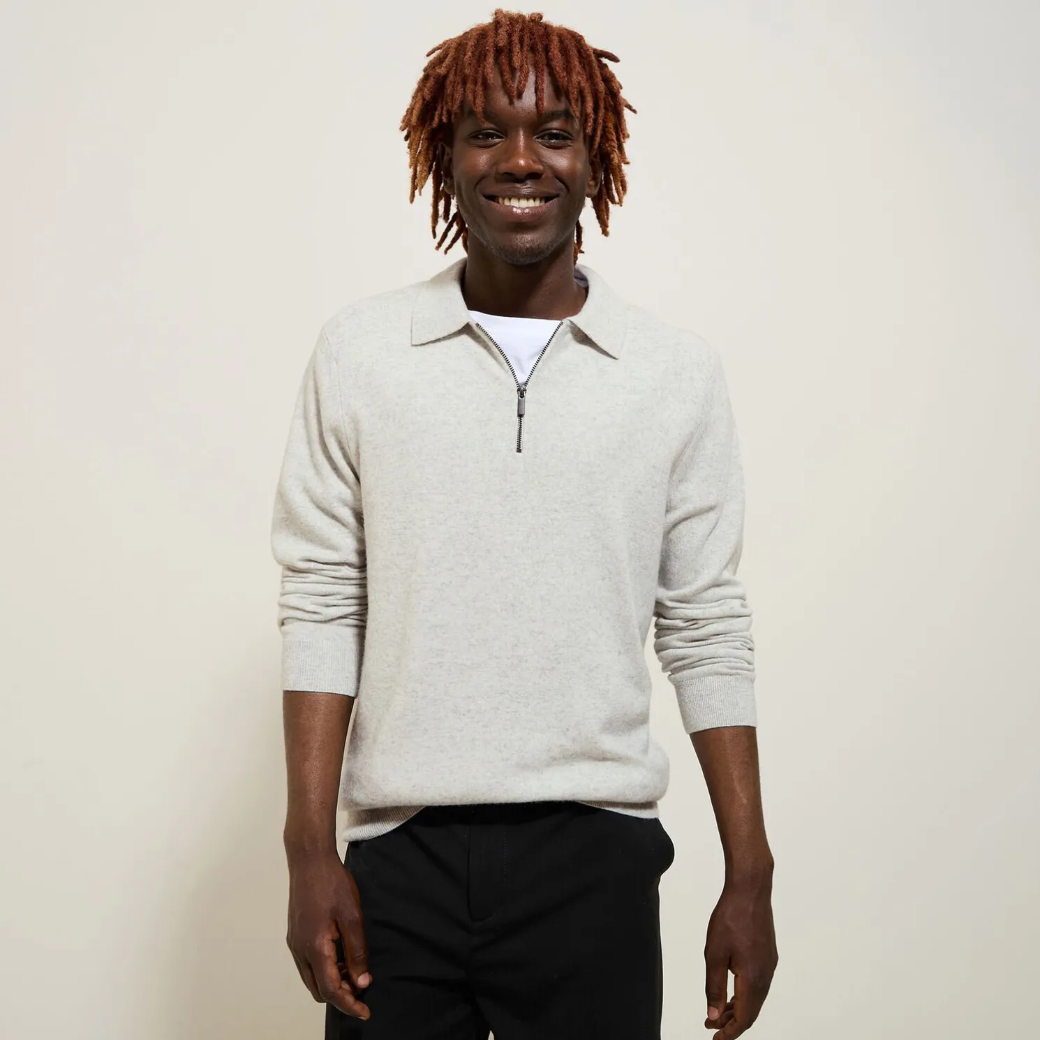 Polo in tricot met ritskraag