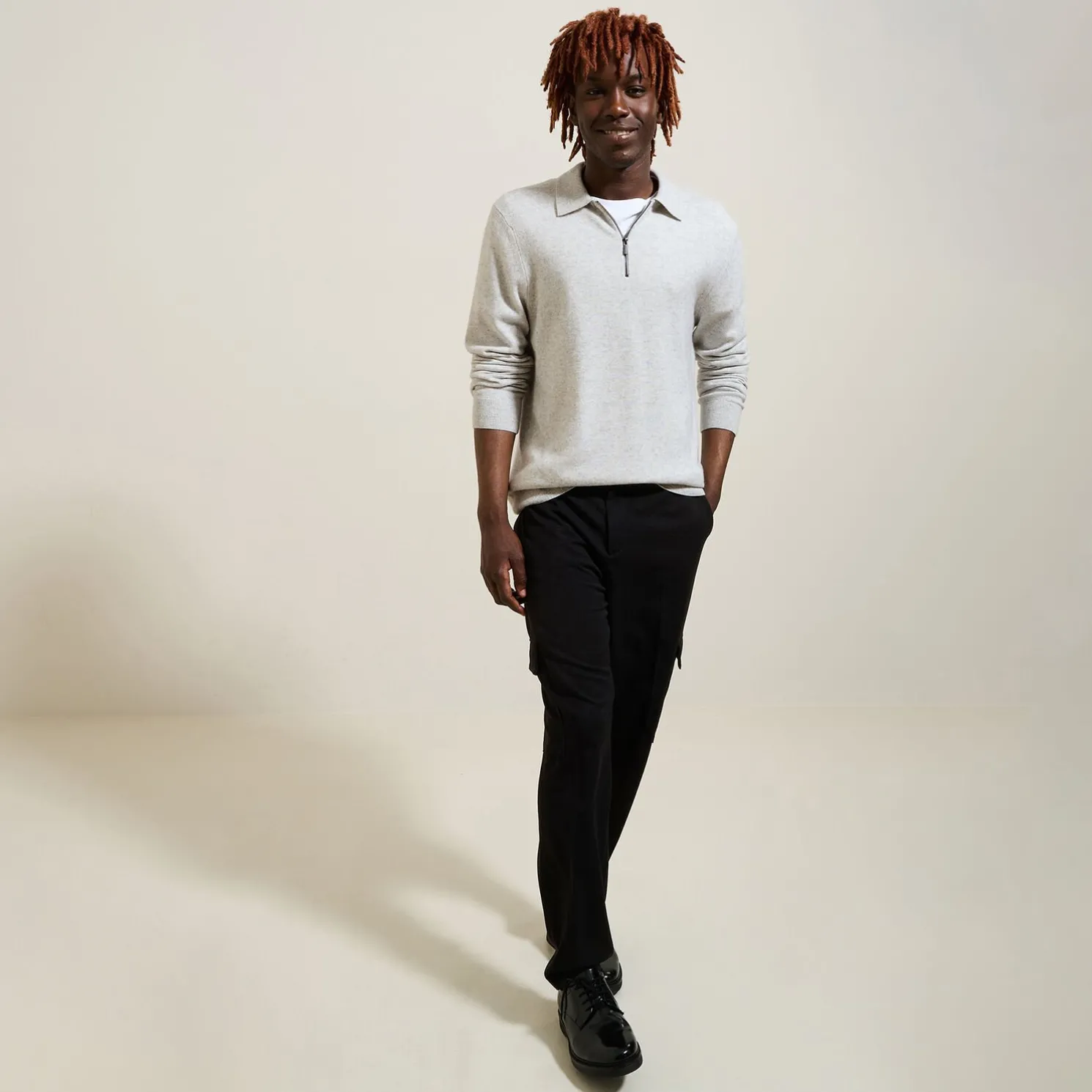 Polo in tricot met ritskraag