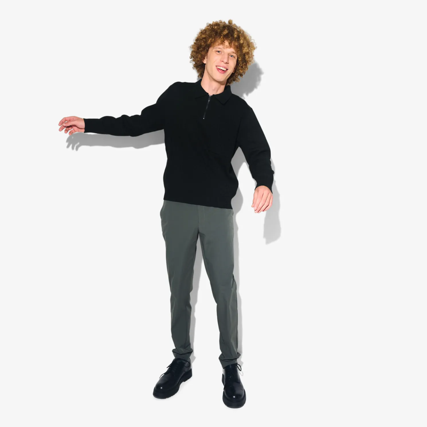 Polo in tricot met ritskraag assortiment performan