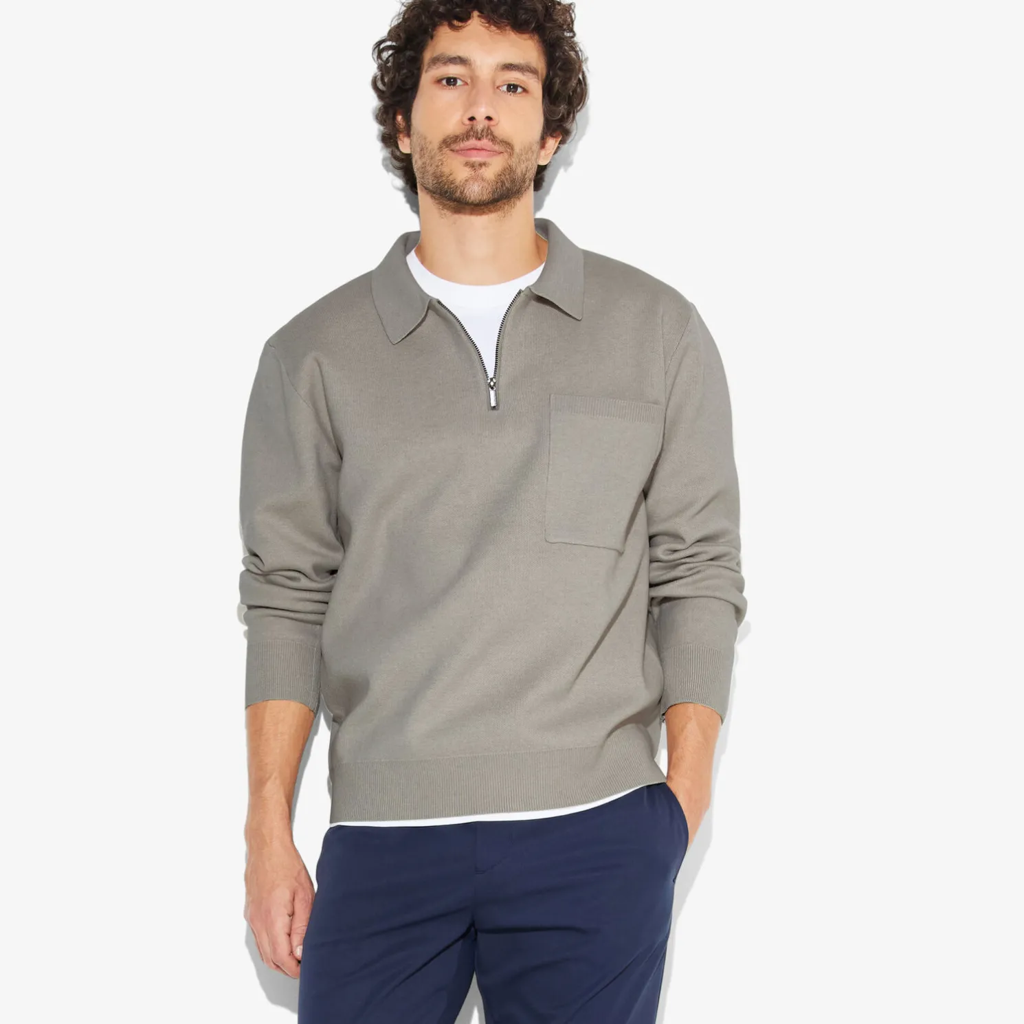 Polo in tricot met ritskraag assortiment performan