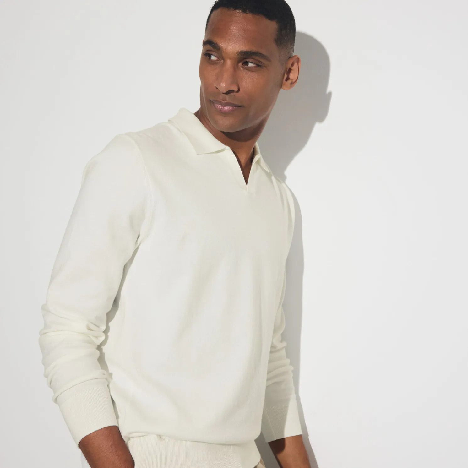 Polo in tricot met resortkraag