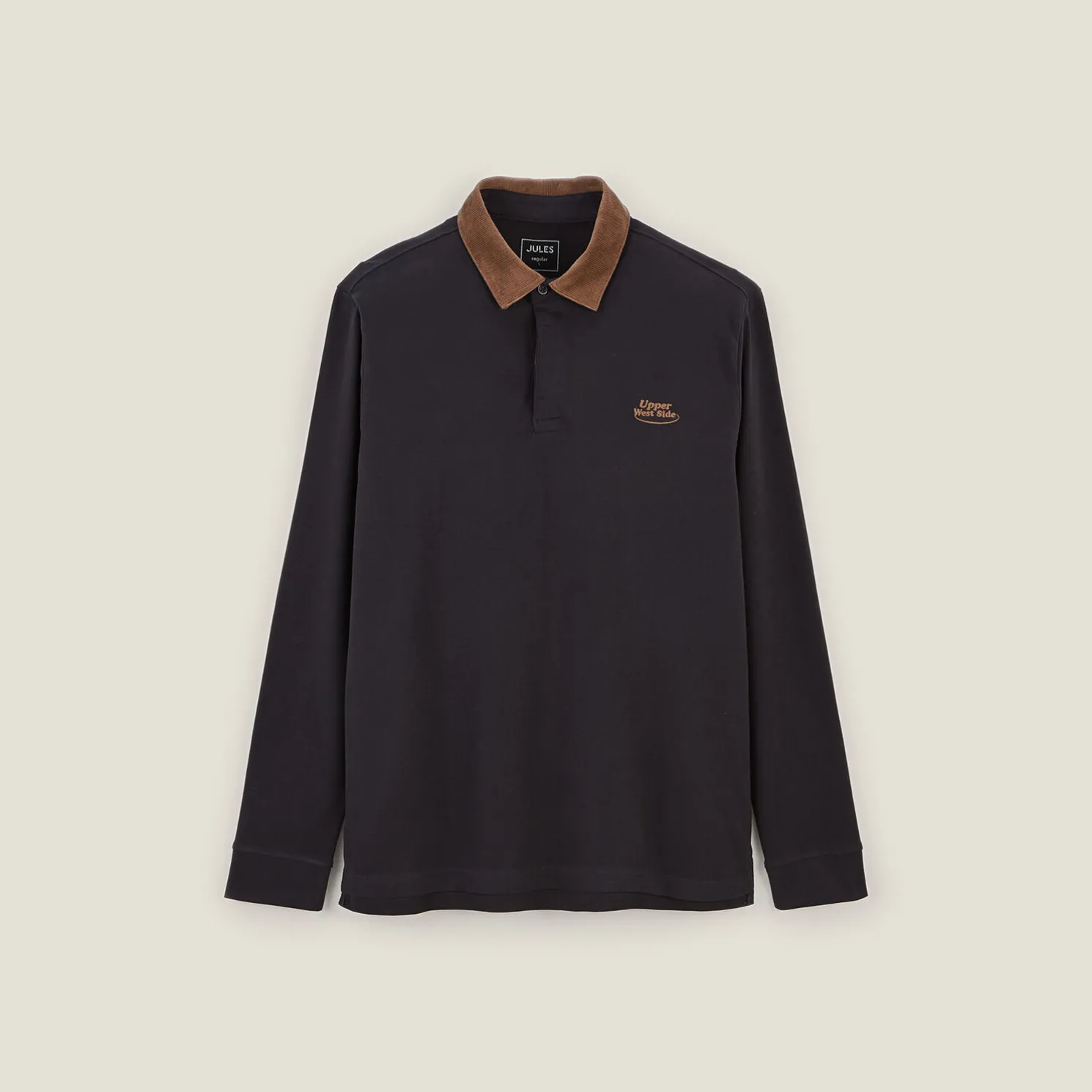 Polo lange mouwen in piquékatoen, fluwelen kraag