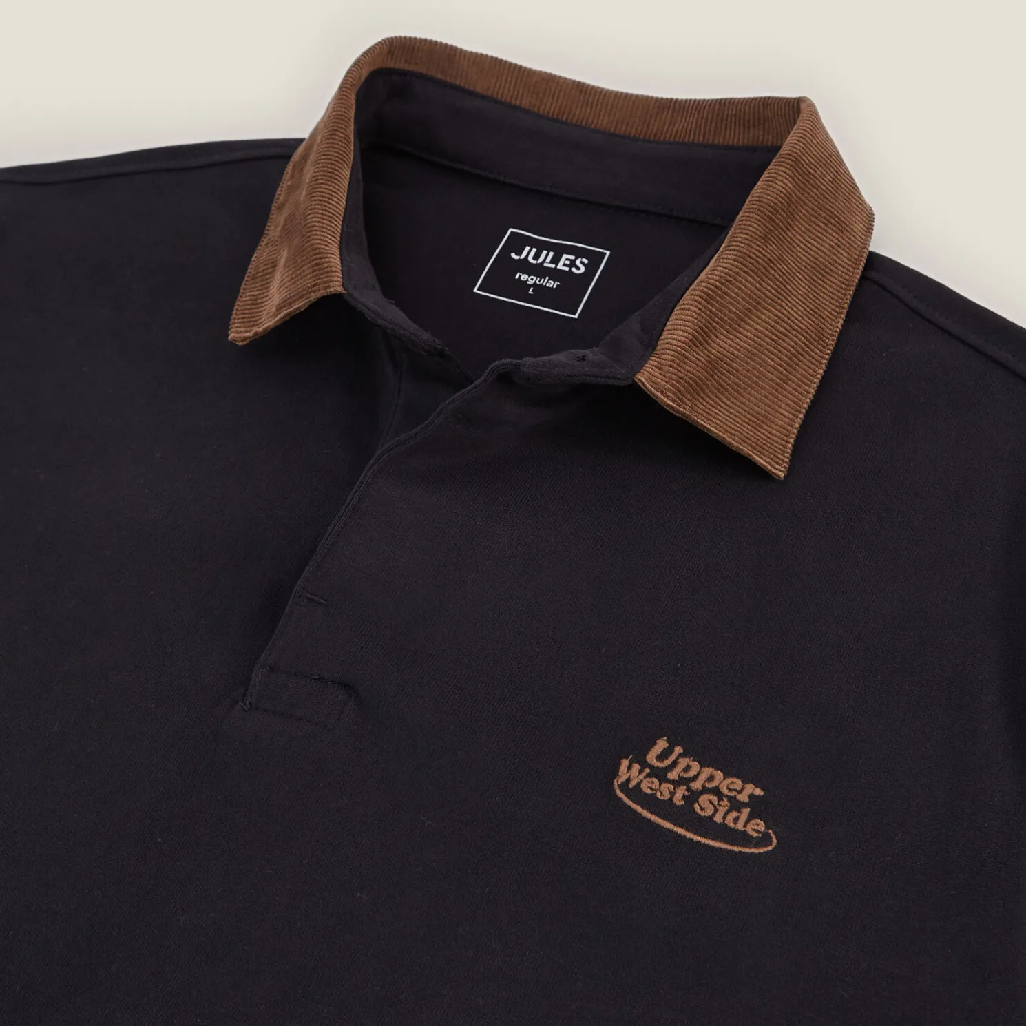 Polo lange mouwen in piquékatoen, fluwelen kraag