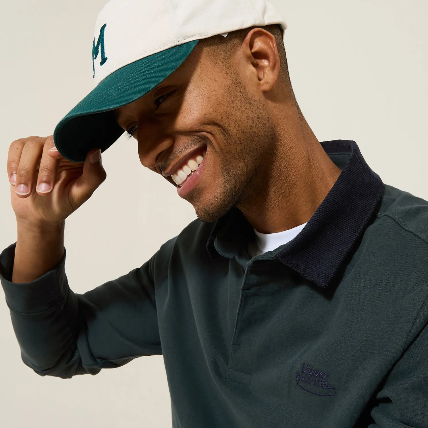 Polo lange mouwen in piquékatoen, fluwelen kraag