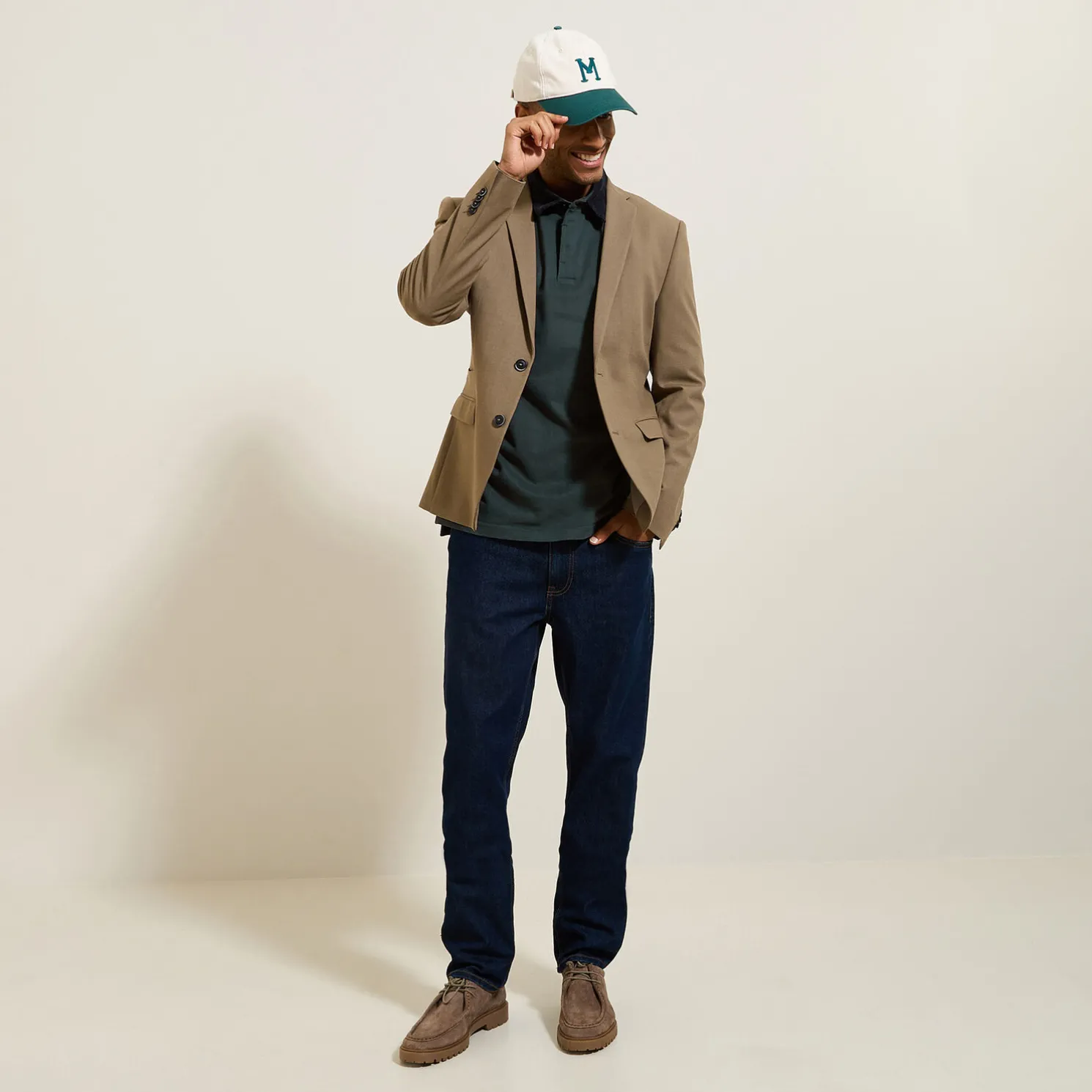 Polo lange mouwen in piquékatoen, fluwelen kraag