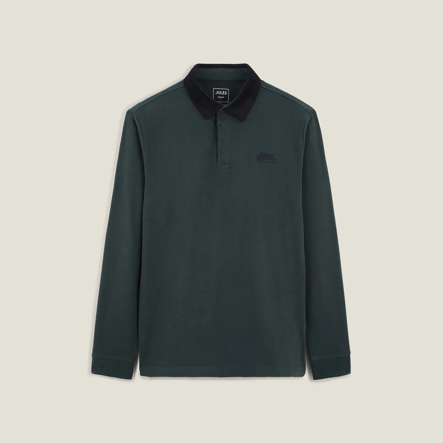 Polo lange mouwen in piquékatoen, fluwelen kraag