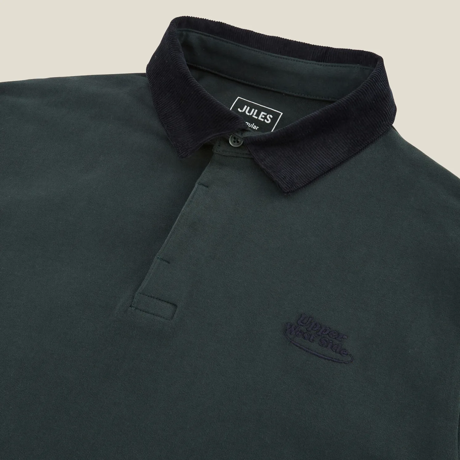 Polo lange mouwen in piquékatoen, fluwelen kraag