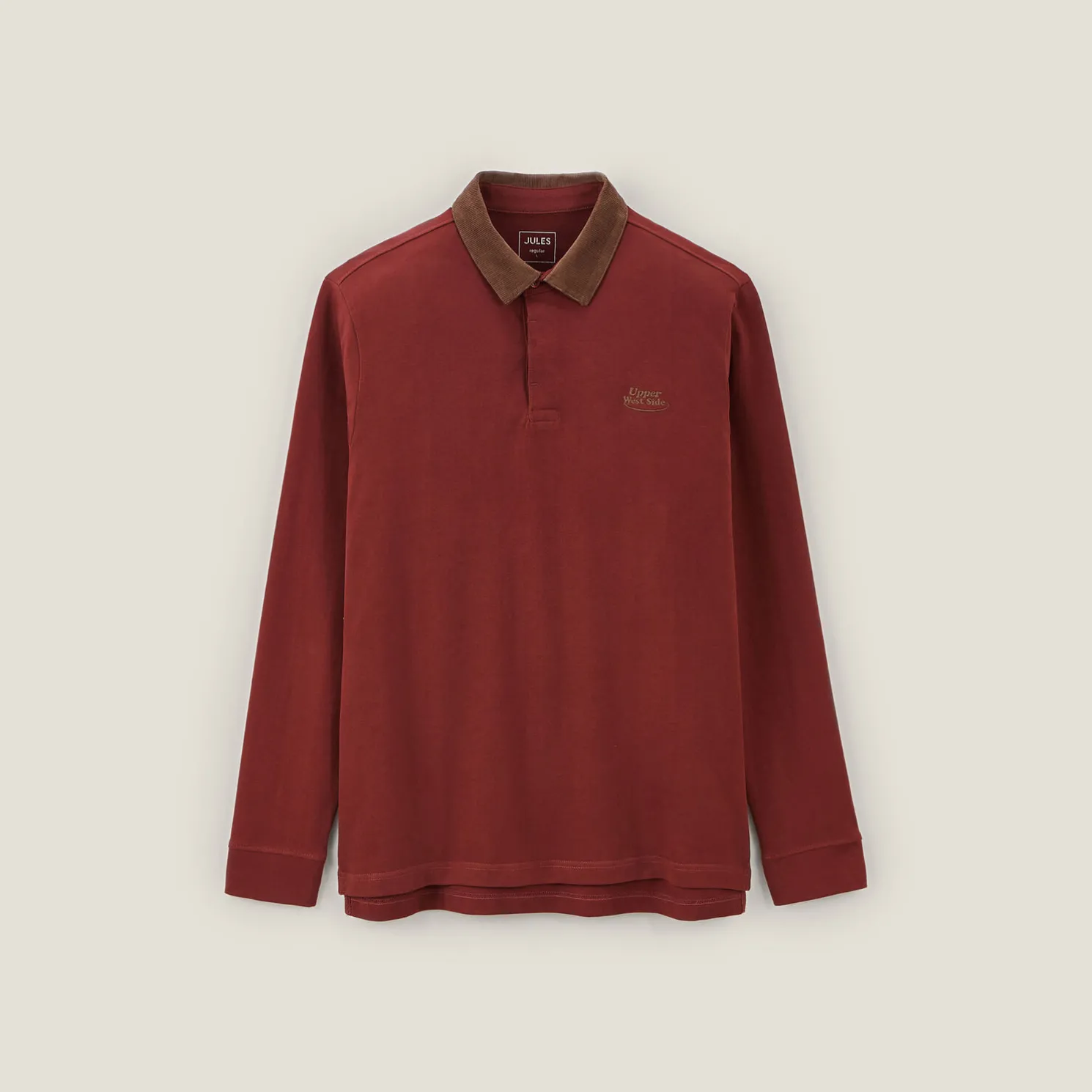 Polo lange mouwen in piquékatoen, fluwelen kraag