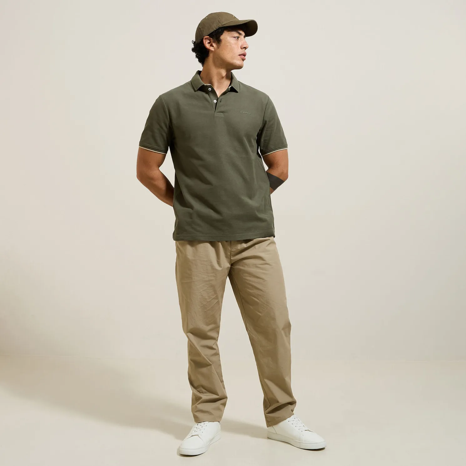 Polo met korte mouwen en borstprint