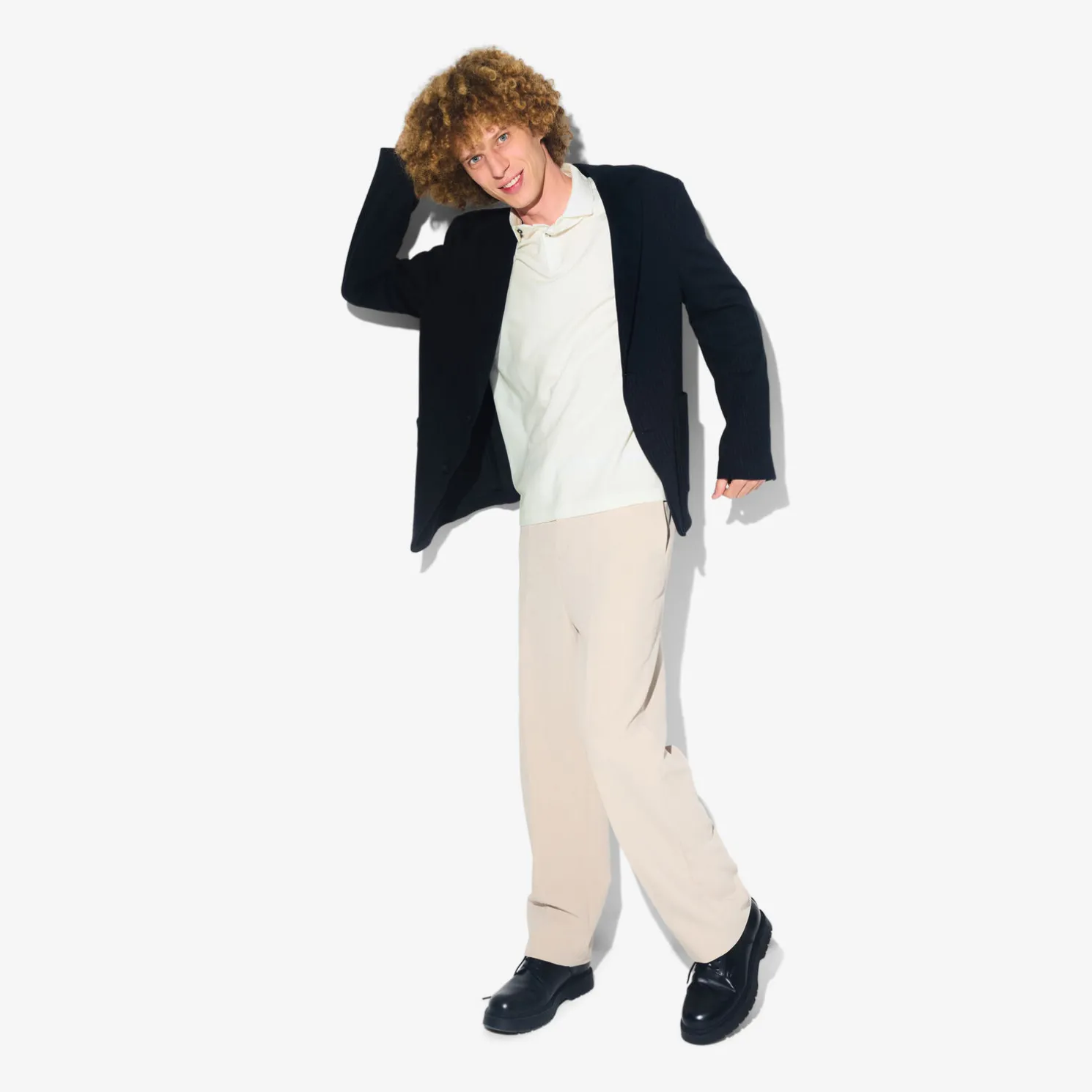 Polo met korte mouwen, visgraatmotief en Italiaans