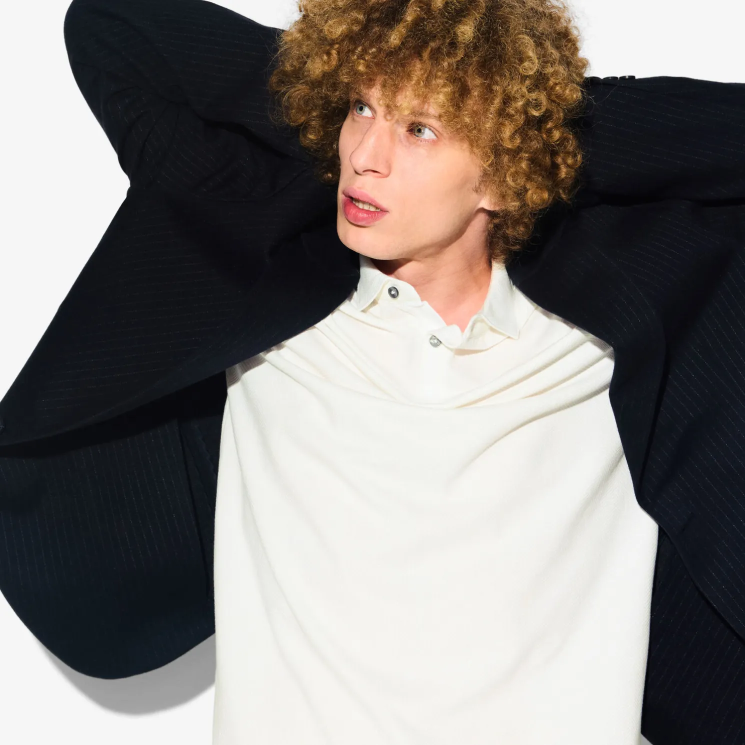 Polo met korte mouwen, visgraatmotief en Italiaans