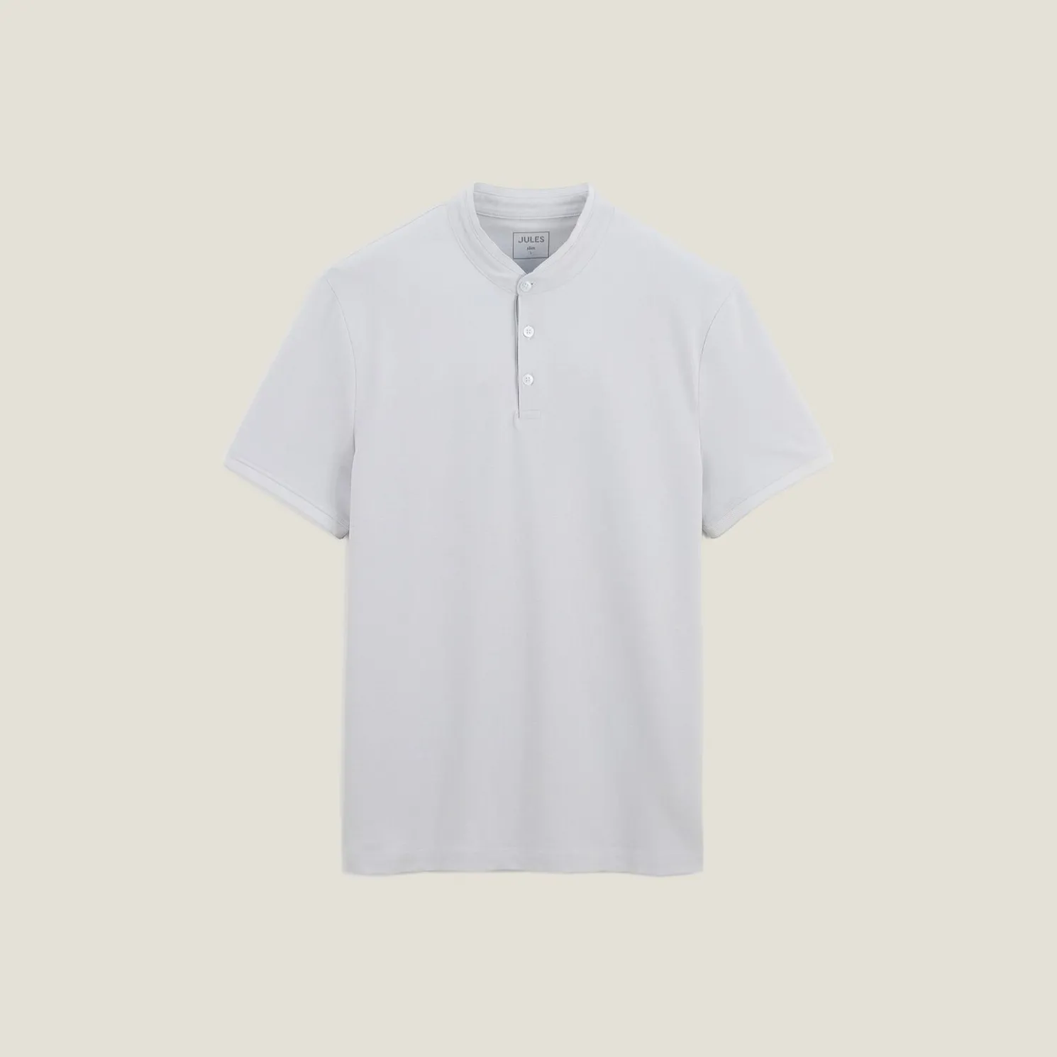 Polo met korte mouwen en mao-kraag in piquékatoen