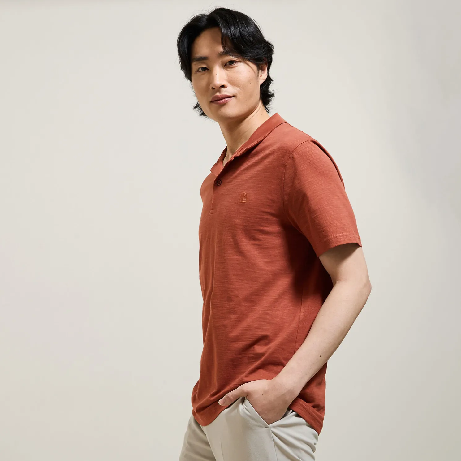 Polo met korte mouwen, borduursel op de borst en h