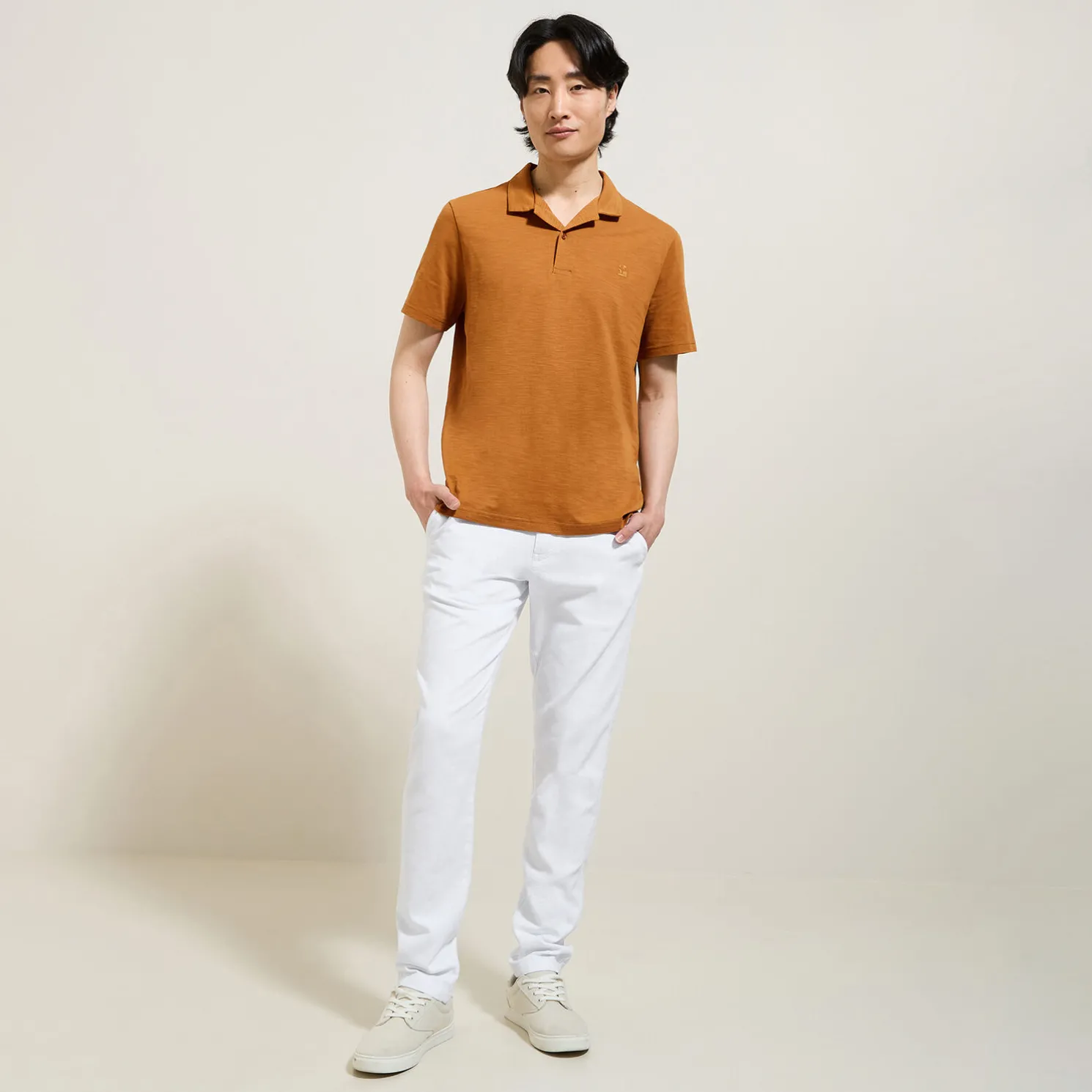 Polo met korte mouwen, borduursel op de borst en h