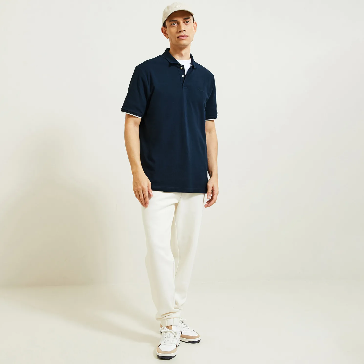 Polo met korte mouwen en borstprint