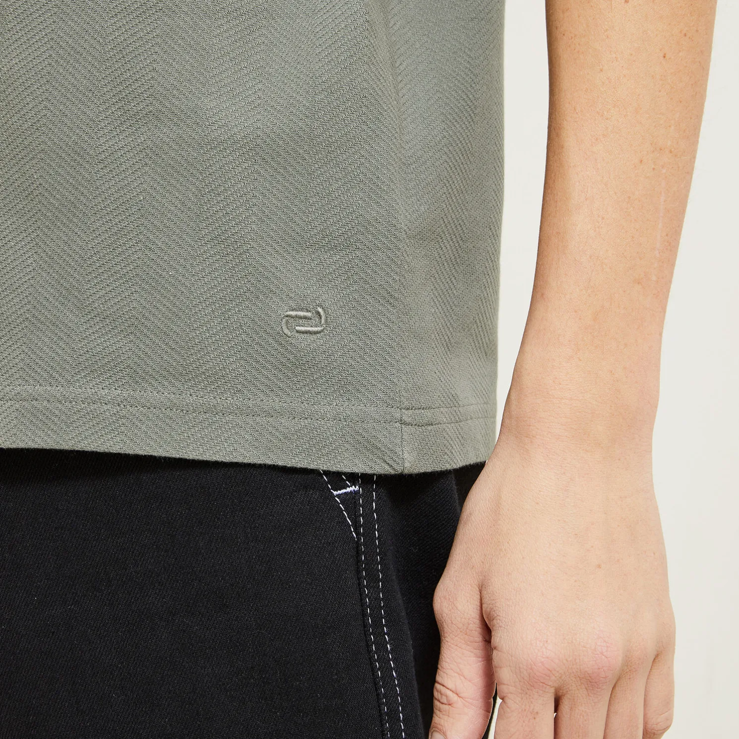 Polo met korte mouwen, visgraatmotief en Italiaans