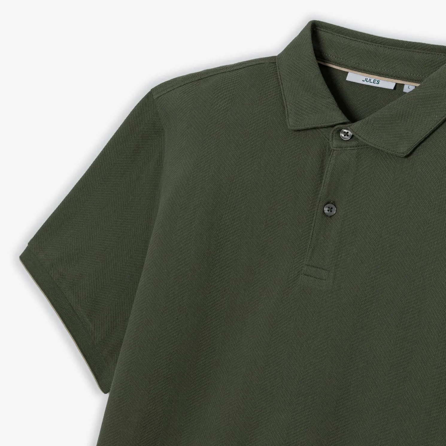 Polo met korte mouwen, visgraatmotief en Italiaans