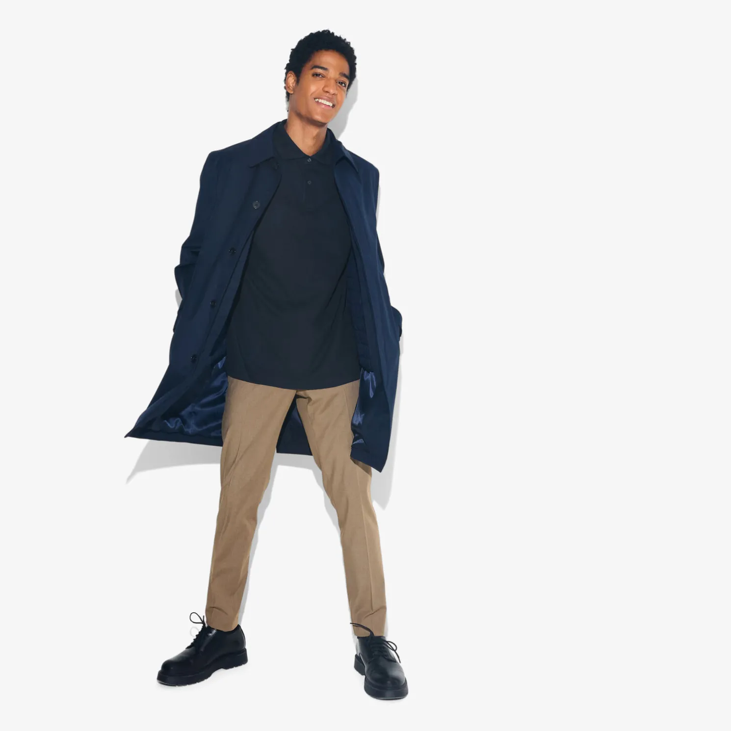 Polo met korte mouwen, visgraatmotief en Italiaans