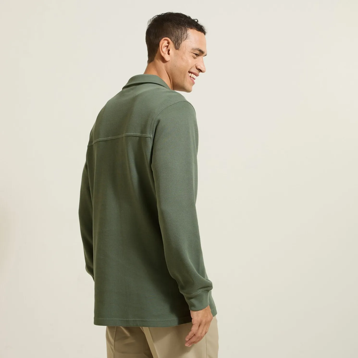 Polo met lange mouwen en relax snit