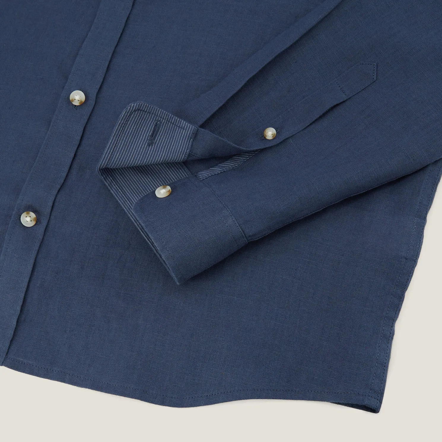 Regular effen hemd in linnen