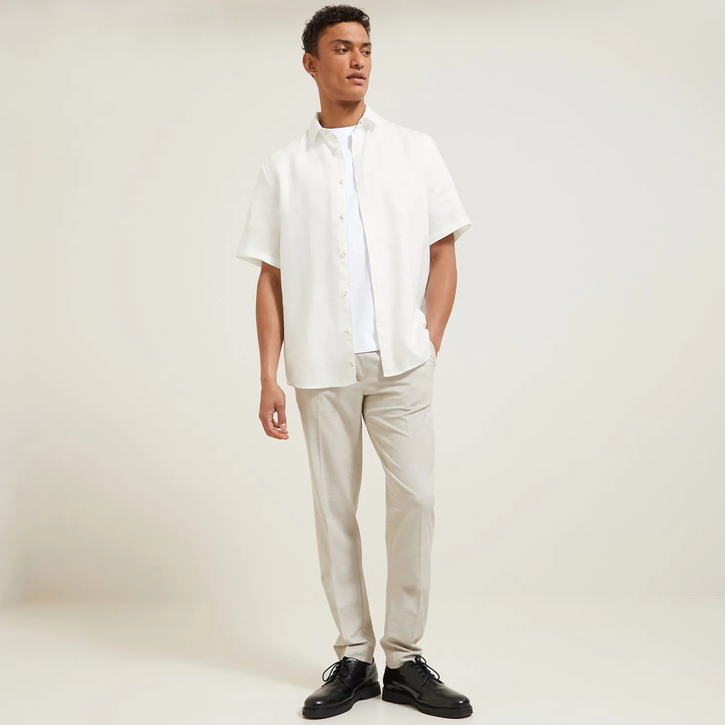 Regular effen hemdje in linnen