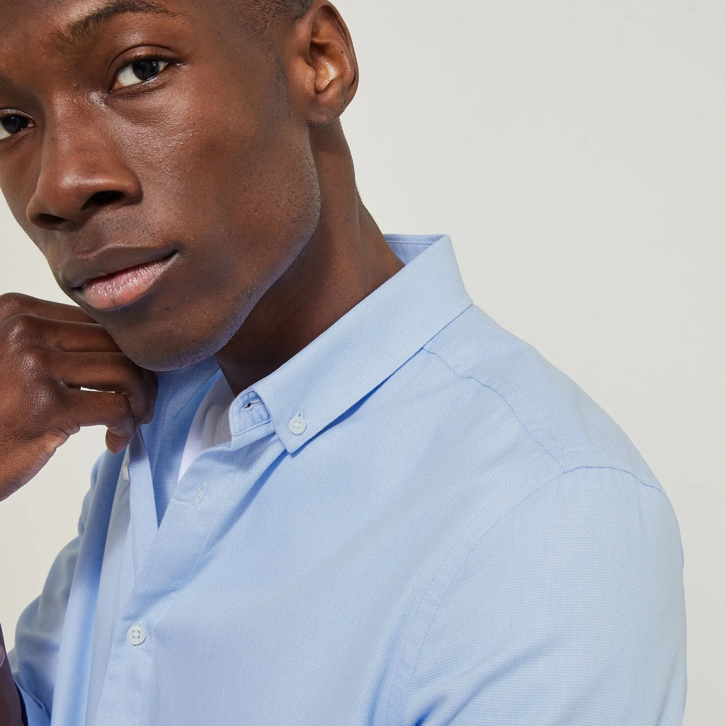 Regular effen hemd in biokatoen