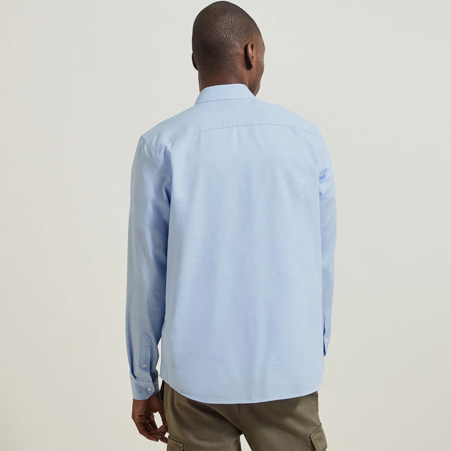 Regular effen hemd in biokatoen