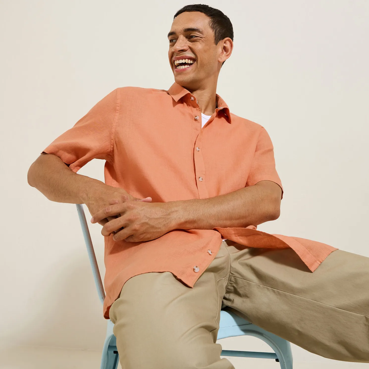 Regular effen hemdje in linnen