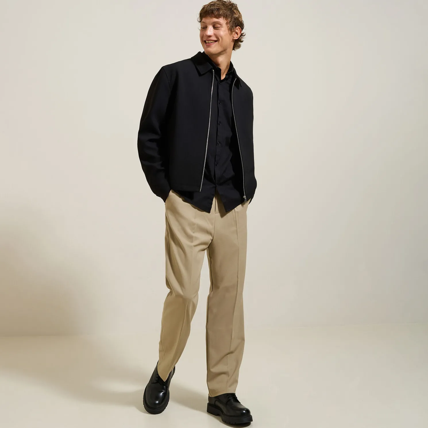 Regular effen hemd in biokatoen