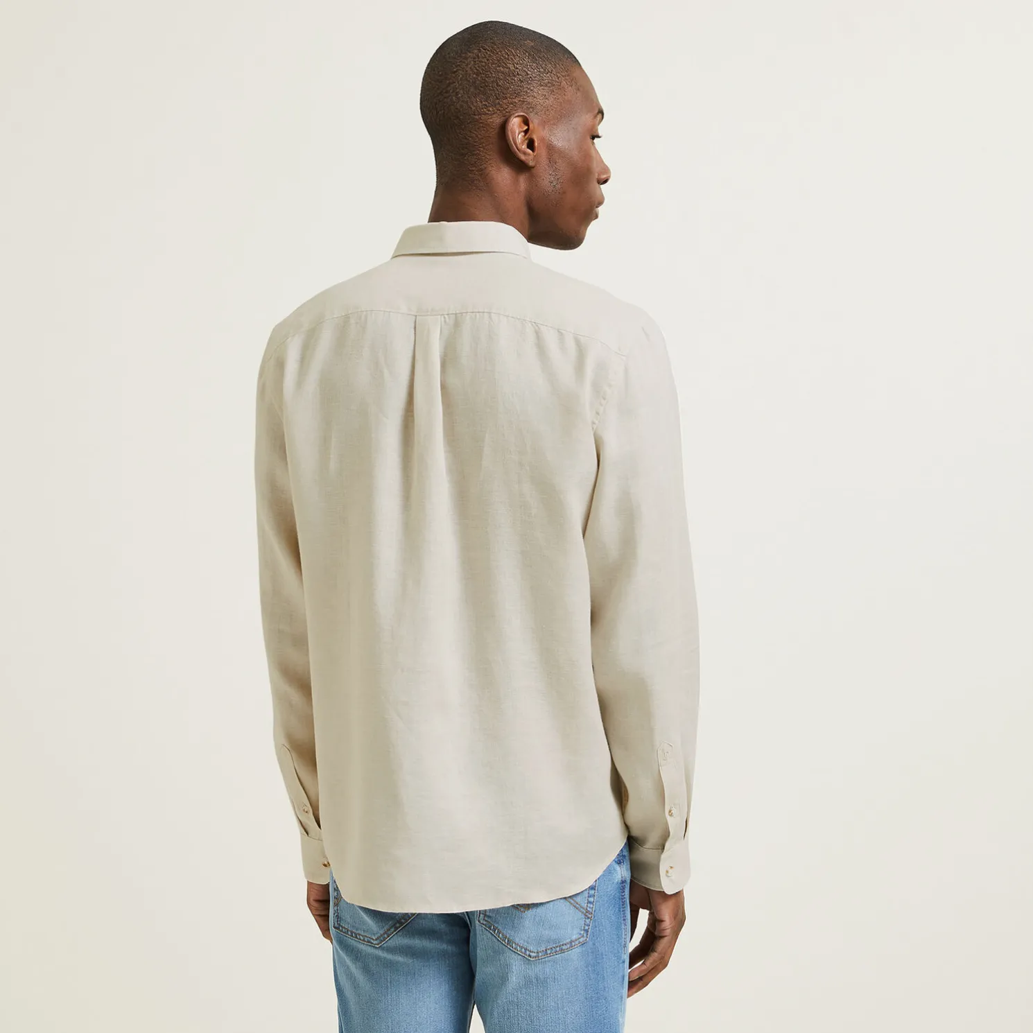 Regular effen hemd in linnen