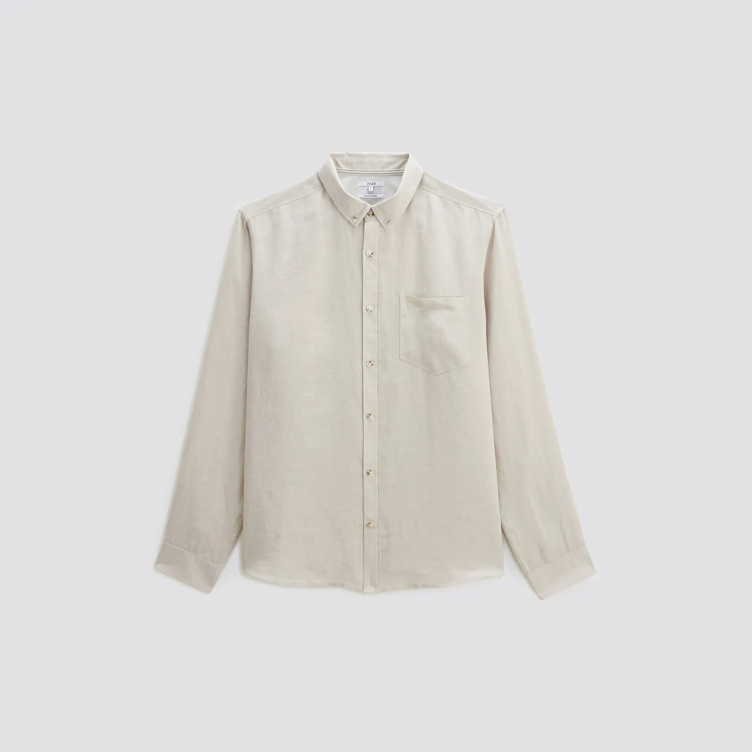 Regular effen hemd in linnen