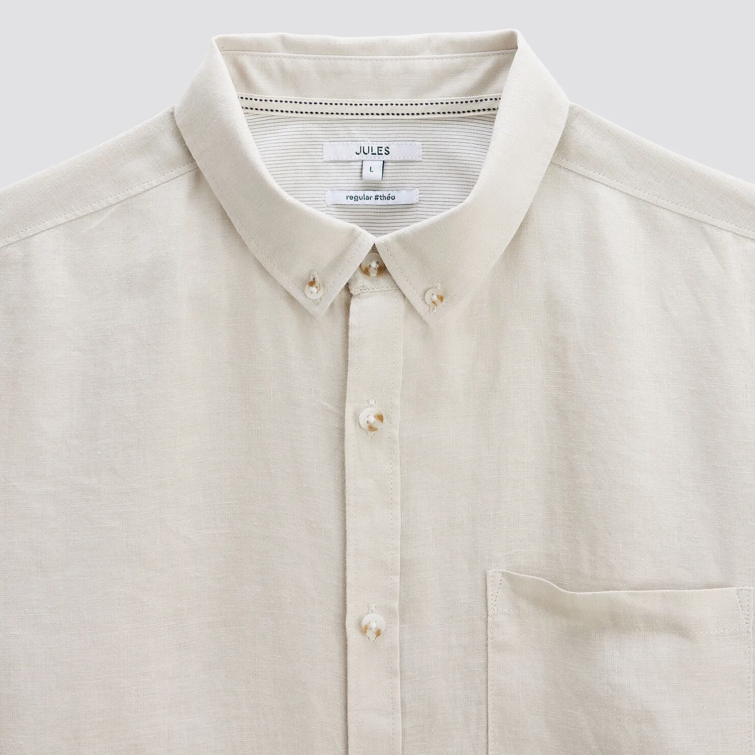 Regular effen hemd in linnen