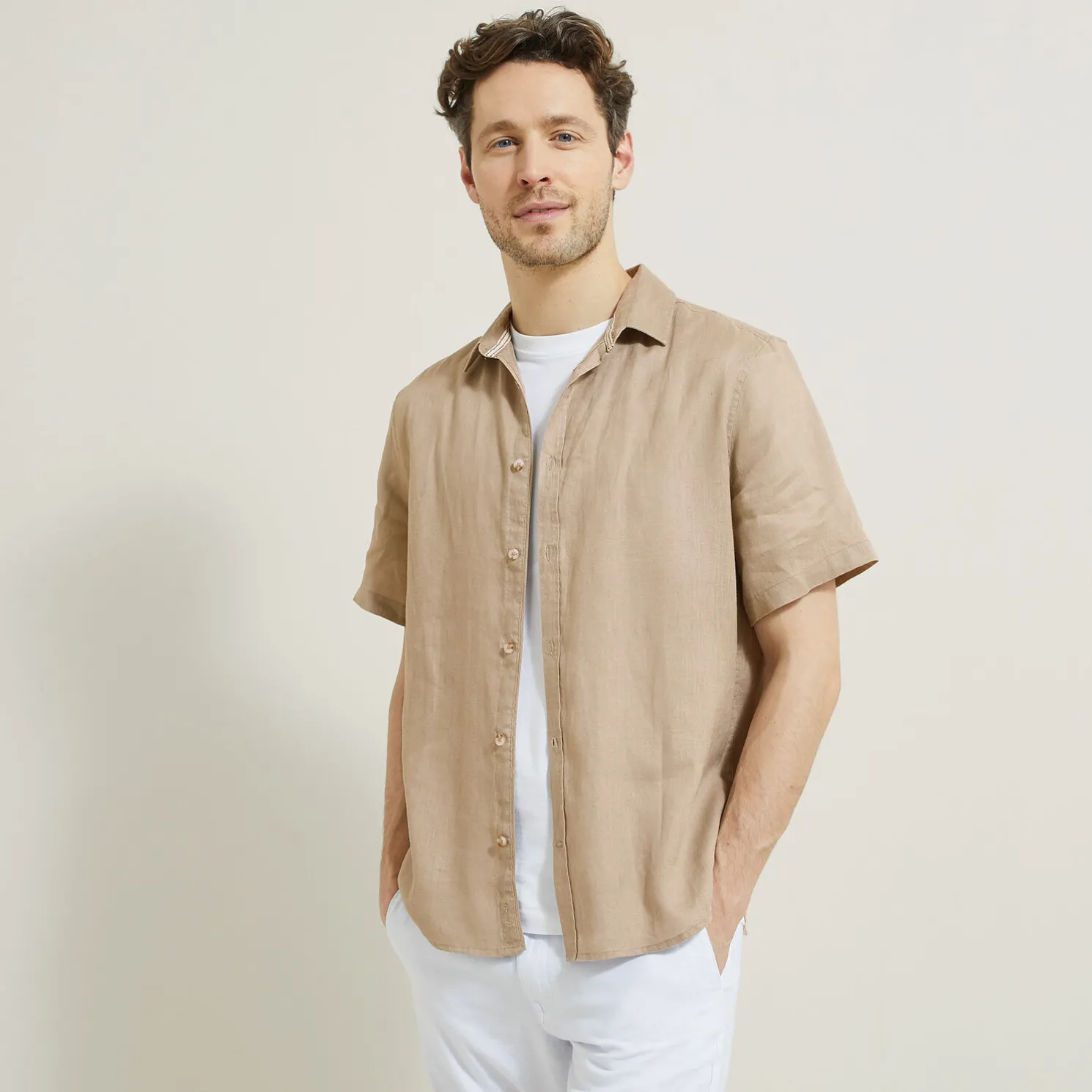 Regular effen hemdje in linnen