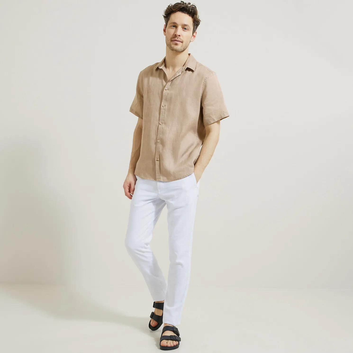 Regular effen hemdje in linnen