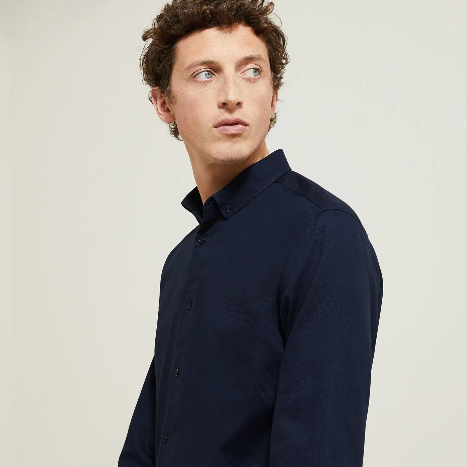 Regular effen hemd in biokatoen