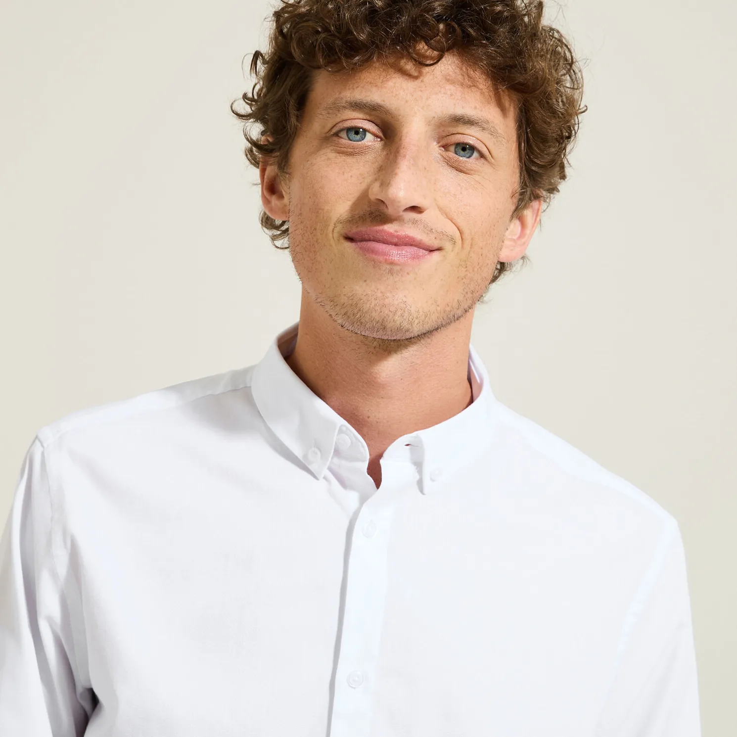 Regular effen hemd in biokatoen