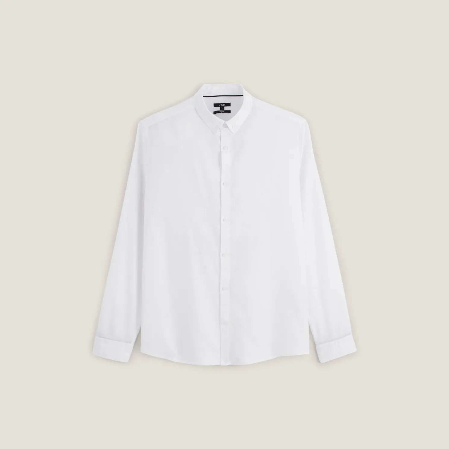 Regular effen hemd in biokatoen